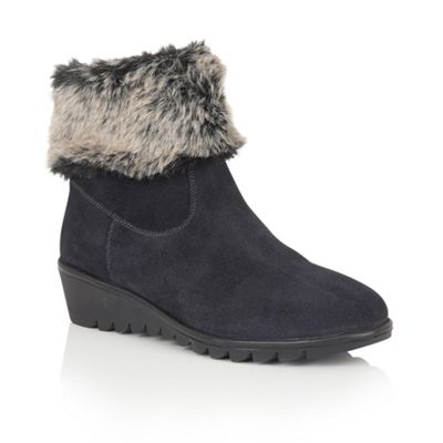 Lotus Blue suede 'Namika' ankle boots